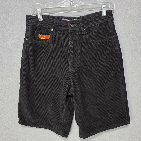 Empyre Other - Empyre Relax Corduroy Shorts Men's 28 Black Loose Baggy Skater Trendy Y2K
